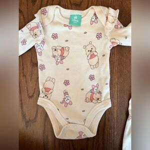 Disney Baby Cream Winnie the Pooh Onesie Set 3-6 Months